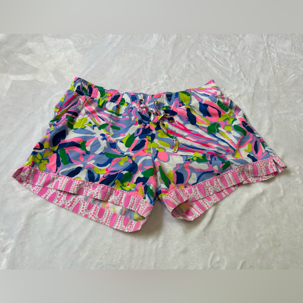 Lilly Pulitzer Multicolor Abstract Print Women's Shorts - Pink, Blue, Green